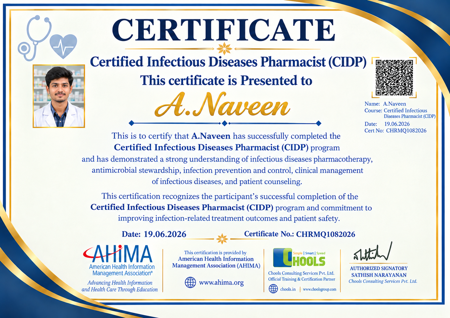 Healthcare and Pharma Program Certificate